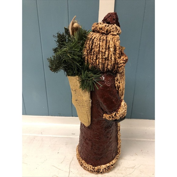 Vtg 1976 Handmade Painted Paper Mache Old World Santa Claus Figurine 15” Signed - Picture 5 of 6